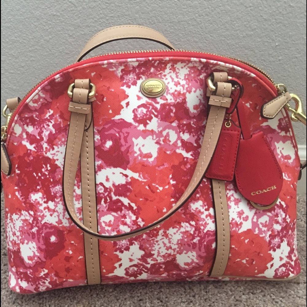 NWT Coach Peyton Floral Dome Satchel Bag
